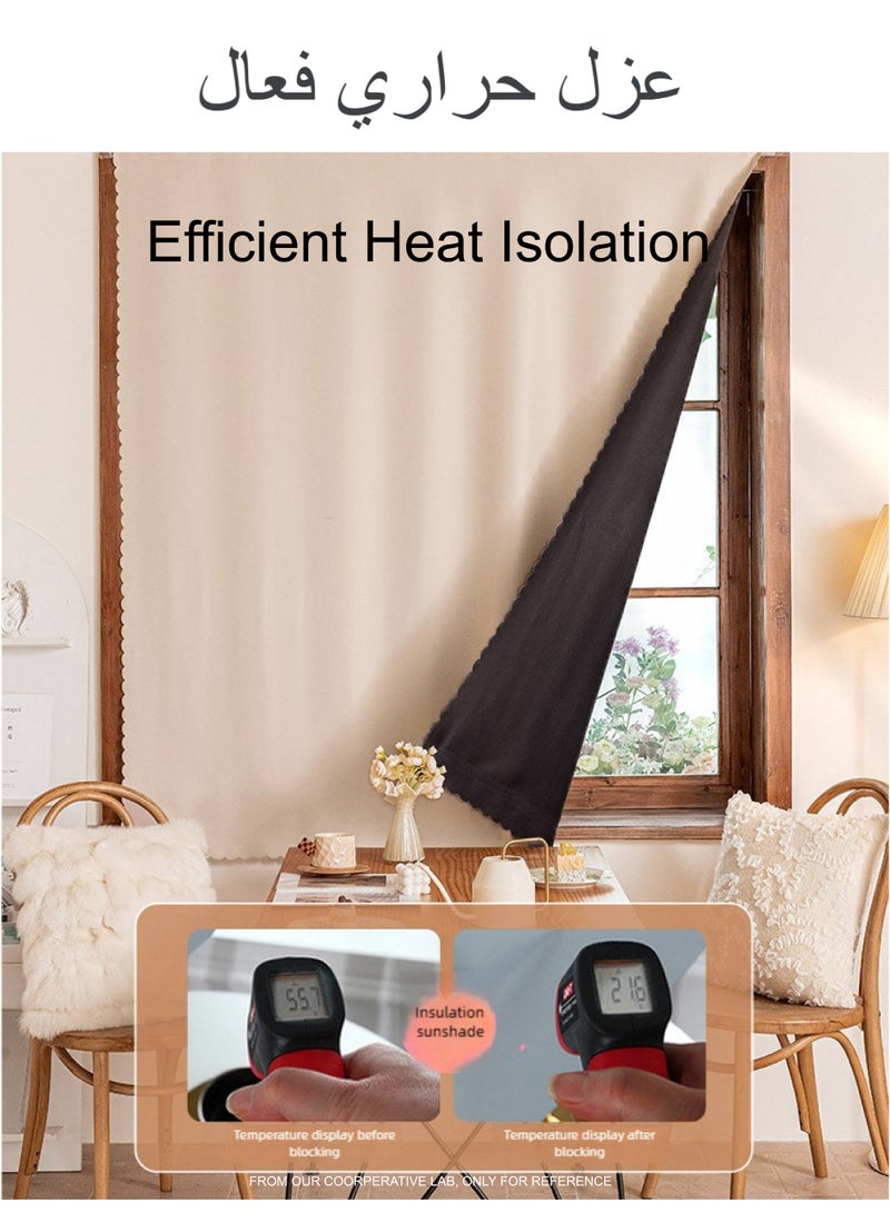 Namalu 100% Blackout Curtain, Self-adhesive and Portable, Easy to install, Sun Protection, Heat Insulation, Privacy Protection, Short Length, Suitable for Various Room Types, Bedroom Curtains, Bedroom Decoration, Modern Curtains - Image 4
