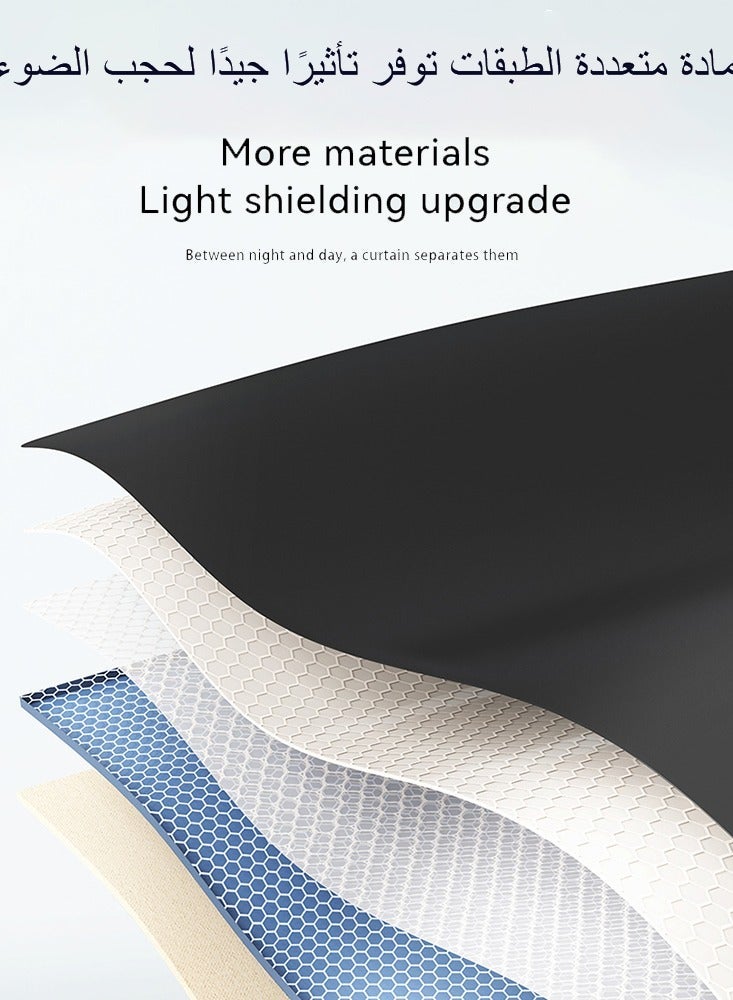 ستارة تعتيم 100%، ذاتية اللصق وقابلة للحمل، سهلة التركيب، حماية من الشمس، عزل حراري، حماية الخصوصية، طول قصير، مناسبة لأنواع مختلفة من الغرف، ستائر غرفة النوم، ديكور غرفة النوم، ستائر حديثة - view 4