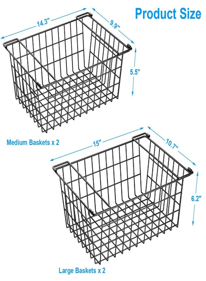 Homics Freezer Organizer Bins, Large Capacity Stackable Baskets for Deep Chest Freezer Easy Get and Sort Bottom Frozen Meats Food Storage Containers Pantry Storage and Organization, 4pcs - Image 2