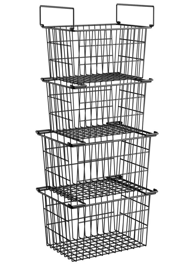 Homics Freezer Organizer Bins, Large Capacity Stackable Baskets for Deep Chest Freezer Easy Get and Sort Bottom Frozen Meats Food Storage Containers Pantry Storage and Organization, 4pcs - Image 1