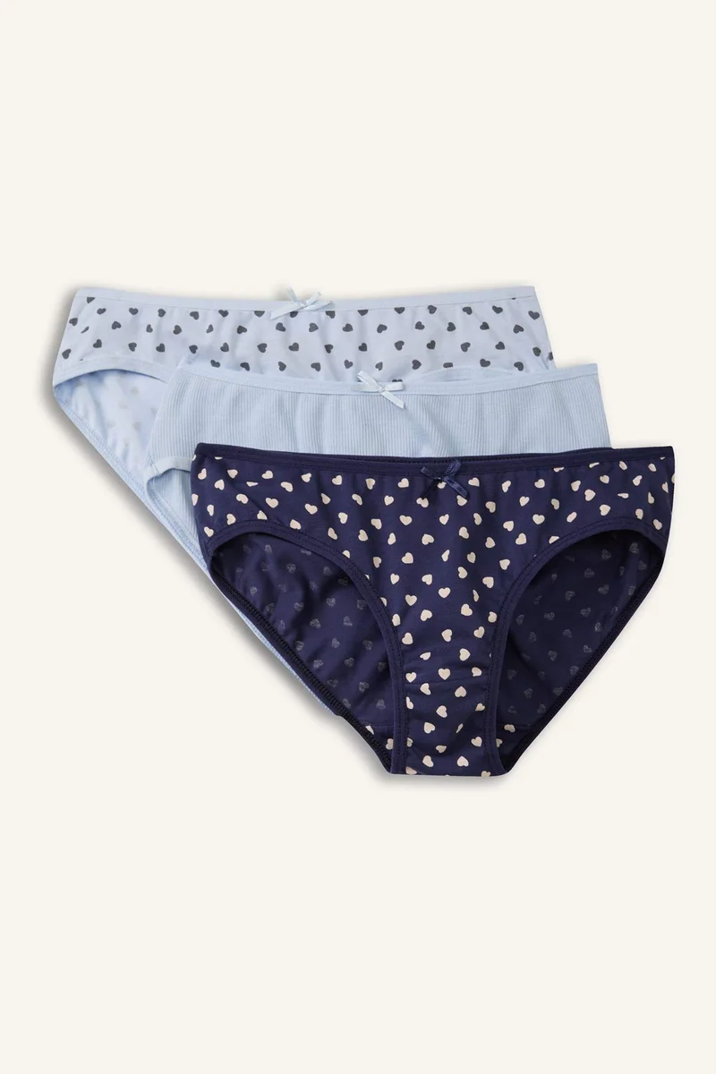 ديفاكتو Girl Ribana 3 piece Printed Slip Panty