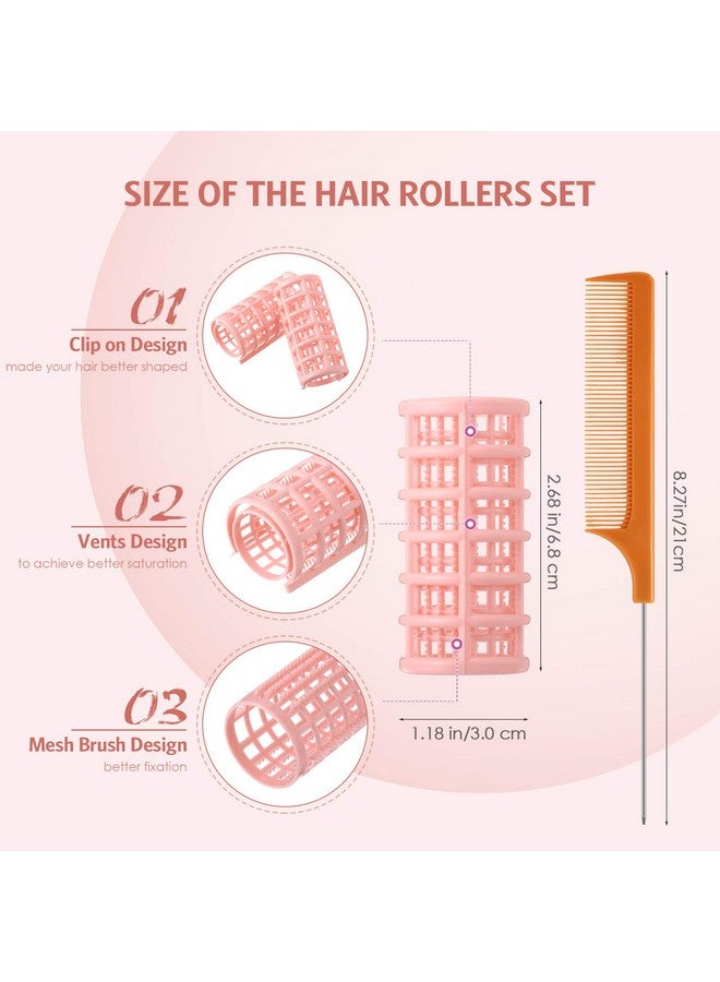 Syhood 16 Pieces Hair Roller Curlers 1.18 Inch/ 3.0 Cm Plastic Hair Rollers Hair Curlers With Steel Pintail Comb Parting Comb For Short Hair Long Hair Hairdressing Styling Hair Salon Skin Color - Image 2