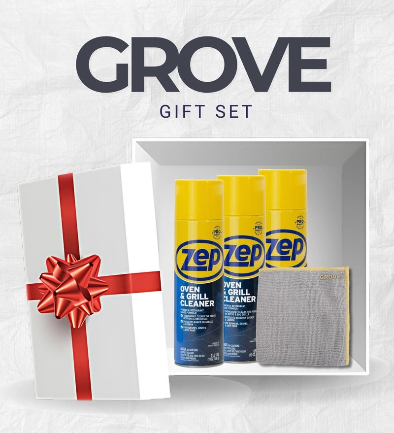 GROVE Zep No Scent Oven and Grill Cleaner 19 oz (3-Pack) Bundle with Microfiber Cleaning Cloth - Thick Foam Formula for Deep Grease and Grime Removal - Gift Set (4 Items). - Image 5