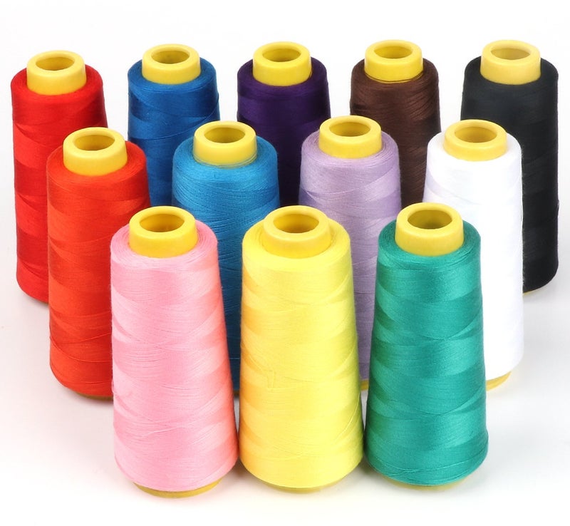 ilauke Sewing Machine Threads 12 Color Polyester AllPurpose Sewing Threads Hand Stitching  Quilting1500m Each