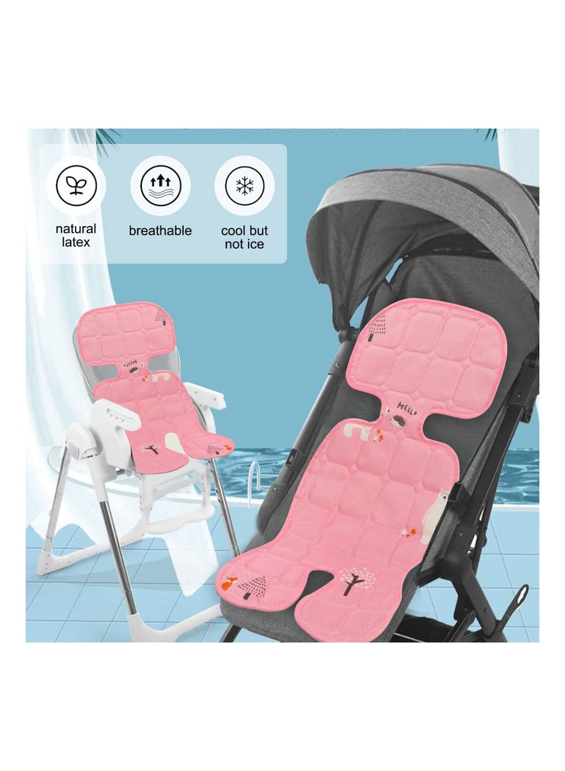 SYOSI Baby Stroller Cooling Liner with Stroller Mosquito Net, Pushchair Liner Breathable Stroller Seat Liner Pushchair Accessory Infant Seat Cushion for Pushchair Stroller Pram Buggy and Car Seat (Pink) - Image 4