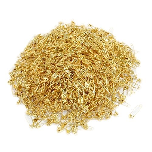 Bezall Small Safety Pins Gold Bulk for Clothes Quilting Sewing Fastening Garment Hang Tags Jewelry Making, 19mm Metal (1000Pcs) - Image 1