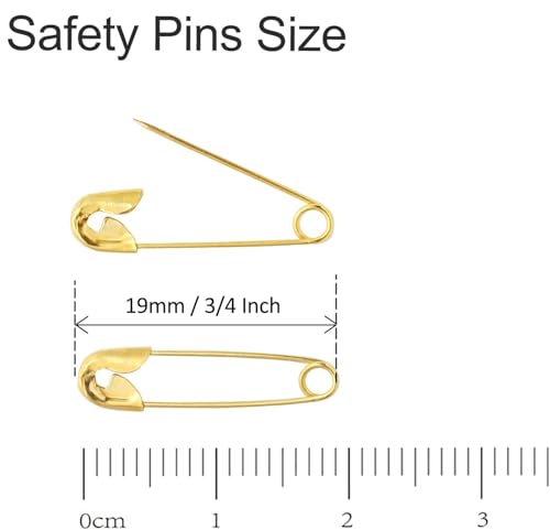 Bezall Small Safety Pins Gold Bulk for Clothes Quilting Sewing Fastening Garment Hang Tags Jewelry Making, 19mm Metal (1000Pcs) - Image 3