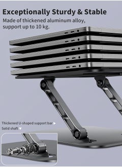 Generic Adjustable Laptop Stand for Desk, Portable Laptop Riser for 15.6inch Laptops, Adjustment Laptop Stand, Compatible with MacBook All Laptops Computer 10-17", Grey  - Image 4