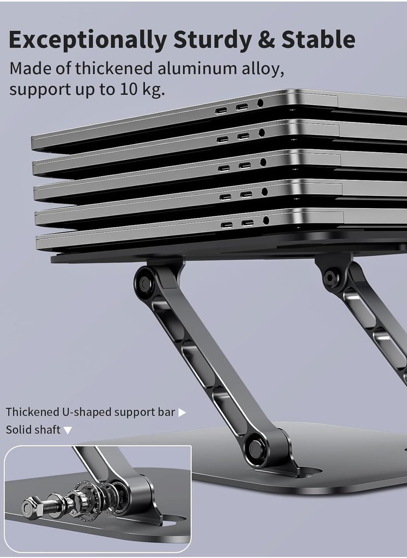 Generic - Adjustable Laptop Stand for Desk, Portable Laptop Riser for 15.6inch Laptops, Adjustment Laptop Stand, Compatible with MacBook All Laptops Computer 10-17", Grey - Image 1