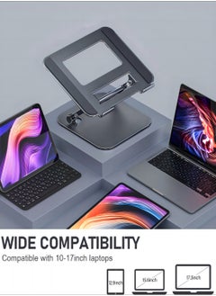 Generic Adjustable Laptop Stand for Desk, Portable Laptop Riser for 15.6inch Laptops, Adjustment Laptop Stand, Compatible with MacBook All Laptops Computer 10-17", Grey  - Image 5
