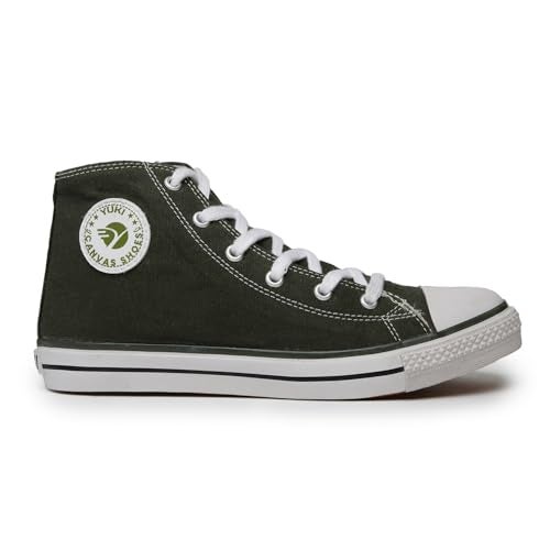 YUKI Unisex Canvas Comfortable & Lightweight Sneaker for Men's and Women's | High Top Canvas Sneakers Green - Image 2