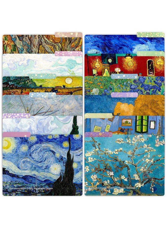 PARTH IMPEX 12 Pack Vincent Van Gogh Decorative File Folders, 1/3 Cut Tab with Assorted Positions, Letter Size Paper Holders (9.75” x 11.75”) Matte Finish Laminated for Office School Work - Image 1