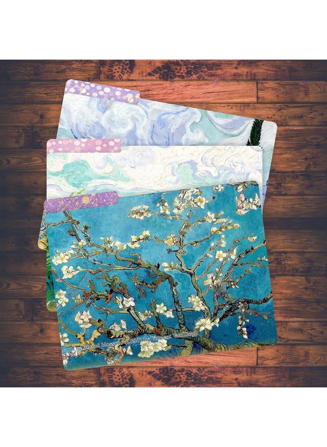 PARTH IMPEX 12 Pack Vincent Van Gogh Decorative File Folders, 1/3 Cut Tab with Assorted Positions, Letter Size Paper Holders (9.75” x 11.75”) Matte Finish Laminated for Office School Work - Image 5