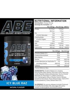 Applied Nutrition Dietary Supplement ABE - Icy Blue Razz Flavor - 30 Servings  - Image 3