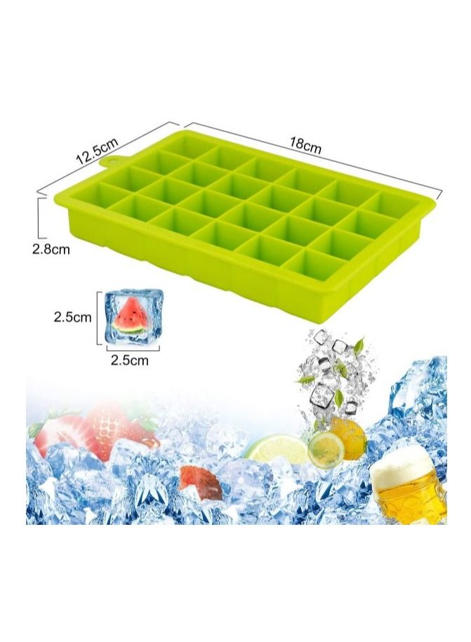 AS SEEN ON TV Silicone Food Grade Ice Cube Trays Easy Release Molds 24 Cavities Green  - Image 4