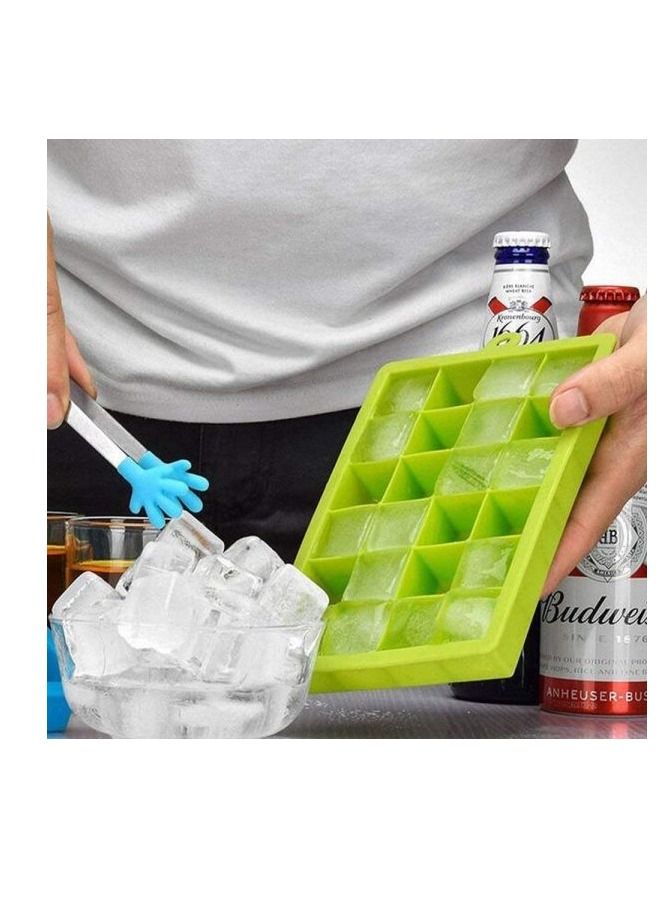 AS SEEN ON TV Silicone Food Grade Ice Cube Trays Easy Release Molds 24 Cavities Green  - Image 2