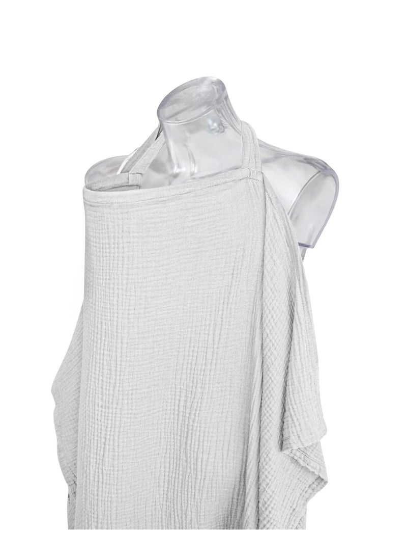 DOOKOO Muslin Nursing Cover for Baby Breastfeeding Breathable 100% Cotton Breastfeeding Cover with Rigid Hoop for Mother Nursing Apron Multi-use Carseat Canopy  - Image 2