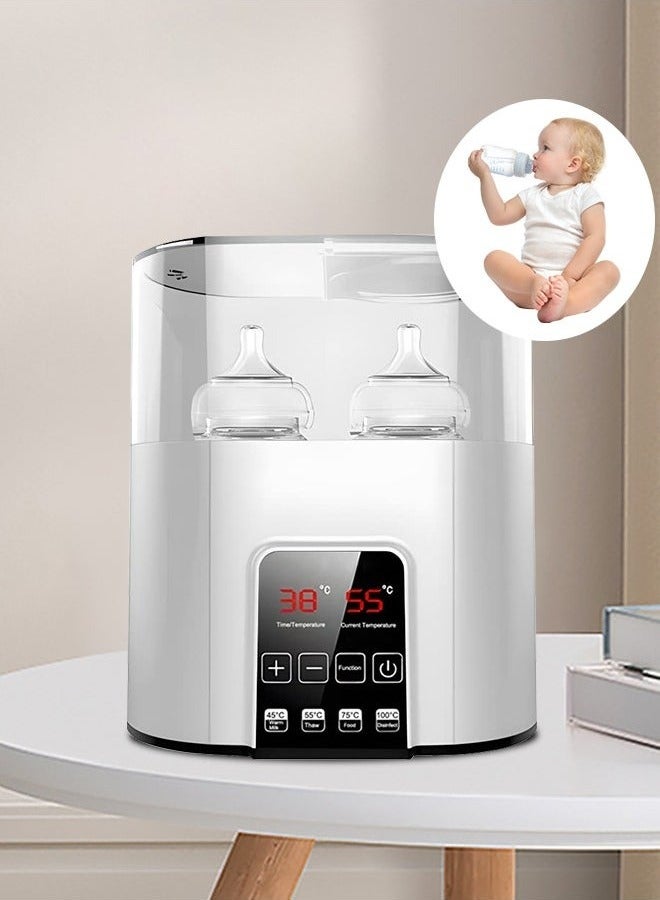 YelaJoy Double Baby Bottle Warmer, 24H Constant Mode for All Bottles, 6 in 1 Multi functional Baby Bottle Steam Sterilizer Dryer Machine , Breastmilk Baby Milk Heater, Heating Baby Food, Formula Water Warmer for Twins, Accurate Temperature Control - Image 1