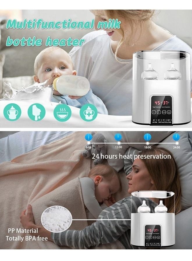 YelaJoy Double Baby Bottle Warmer, 24H Constant Mode for All Bottles, 6 in 1 Multi functional Baby Bottle Steam Sterilizer Dryer Machine , Breastmilk Baby Milk Heater, Heating Baby Food, Formula Water Warmer for Twins, Accurate Temperature Control - Image 2