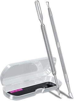 Y&D Cuticle Pusher, Trimmer Professional Stainless Steel, Nail Remover Tools for Fingernails and Toenails, silver, Triangle Pusher 
