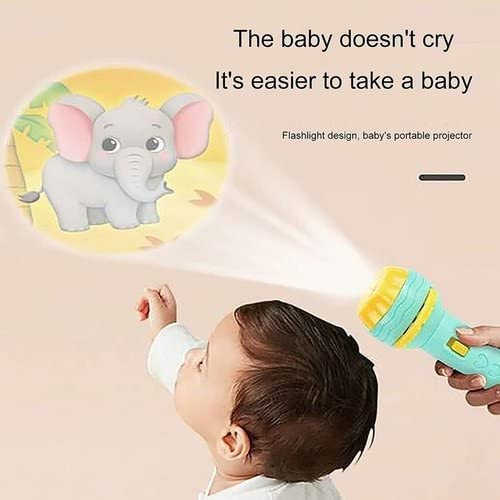 Calyrex Mini Slide Projector Flashlight Torch Kids Projection Light Toy Slide Flashlight Lamp Education Learning Night Light Before Going to Bed Multicolor Projector Torch - Image 4