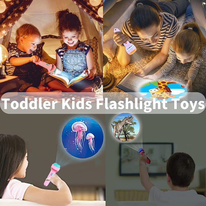 Calyrex Mini Slide Projector Flashlight Torch Kids Projection Light Toy Slide Flashlight Lamp Education Learning Night Light Before Going to Bed Multicolor Projector Torch - Image 2