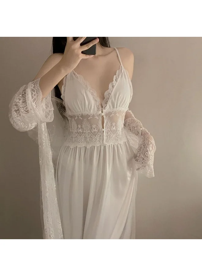 Caprisious Elegant Lace Nightgown and Robe Set – Soft & Comfortable Women’s Sleepwear