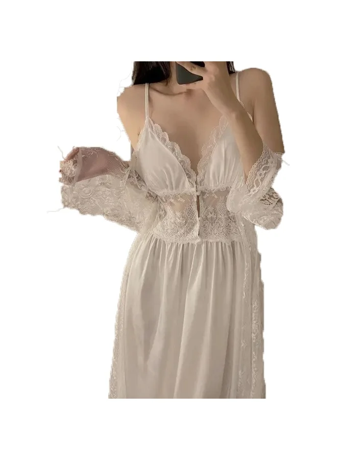 Caprisious Elegant Lace Nightgown and Robe Set – Soft & Comfortable Women’s Sleepwear