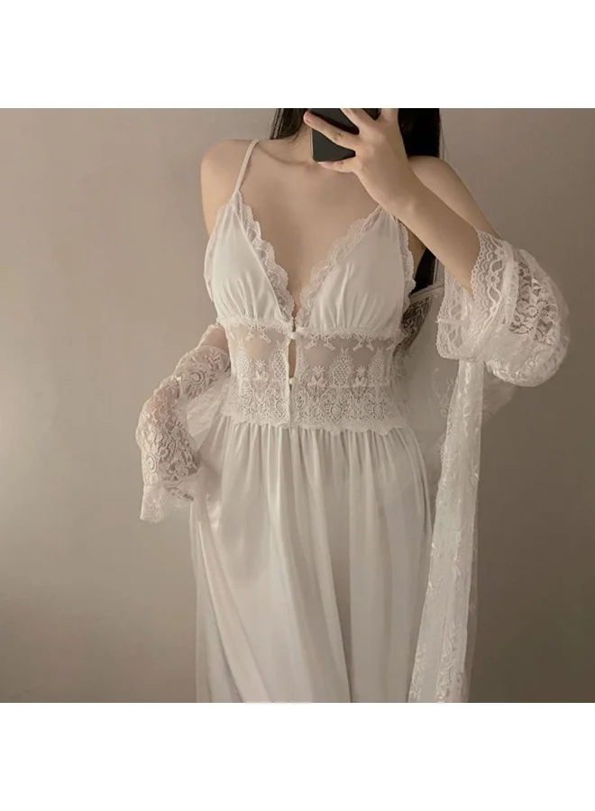 Caprisious Elegant Lace Nightgown and Robe Set – Soft & Comfortable Women’s Sleepwear