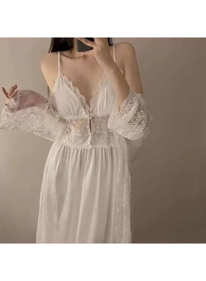 Caprisious Elegant Lace Nightgown and Robe Set – Soft & Comfortable Women’s Sleepwear