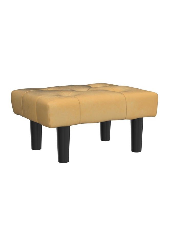 HOUCHICS Small Footstool Ottoman,Velvet Soft Footrest Ottoman with Wood Legs,Sofa Footrest Extra Seating for Living Room Entryway Office(Yellow 1PACK) - Image 4