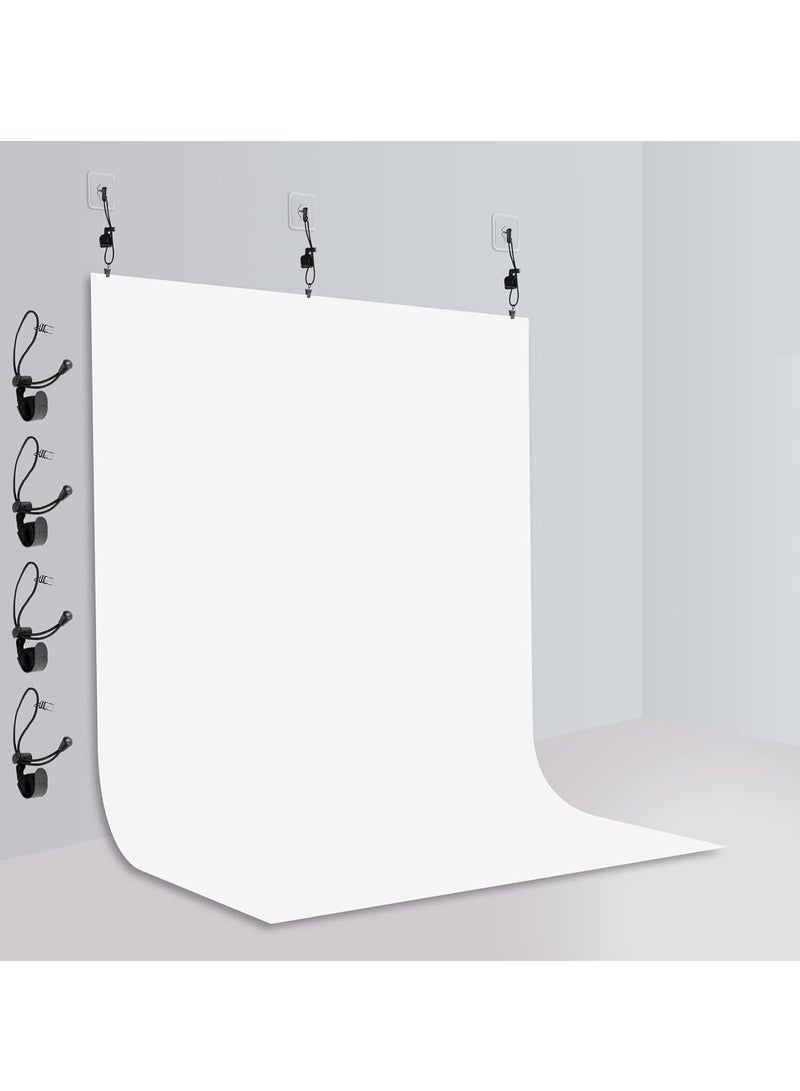 GUDOO Photography White Backdrops for Wall Mounted Setup Photoshoot Pure White Screen Cloth Sheet Background Zoom Polyester Photo Back Drop Pack for Party Photo Video Shoot 2 x 2 m - Image 1