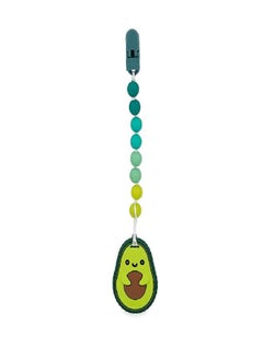 Nuby Nuby All Silicone Teether with Bonus Silicone Pacifinder with Clip - 3+ Months, 1pk,Avocado  - Image 1