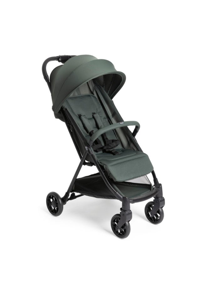Chicco Urbino Evergreen Stroller |One-Hand fold| Comfortable Wide Seats with Padded Shoulder| Reclining backrest and Adjustable footrest|0-4 Years| Extendable Canopy with UV 50+ Protection - Image 1