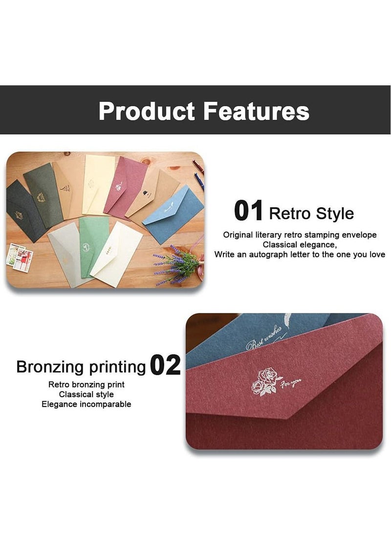 NIBEMINENT SYOSI 10 Pcs Vintage Paper Envelopes, Kraft Envelopes Invitation Envelope Set Gift for Graduation Wedding Greeting (22 x 11cm)  - Image 4