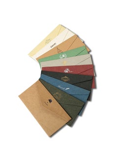 NIBEMINENT SYOSI 10 Pcs Vintage Paper Envelopes, Kraft Envelopes Invitation Envelope Set Gift for Graduation Wedding Greeting (22 x 11cm)  - Image 1