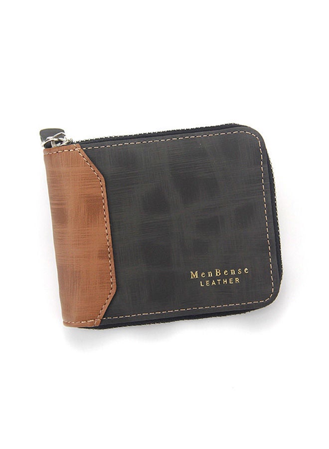 MenBense Fashion Contrast Leather Men's Bifold Short Wallet Card Holder Certificate Bag for Shopping Business Commute - Image 1