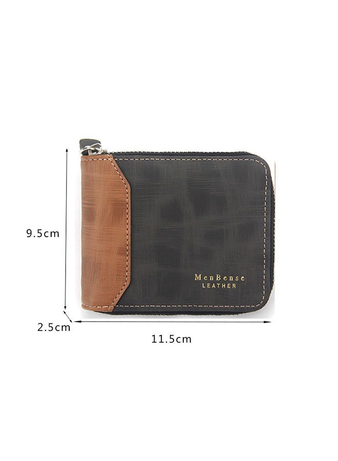 MenBense Fashion Contrast Leather Men's Bifold Short Wallet Card Holder Certificate Bag for Shopping Business Commute - Image 2