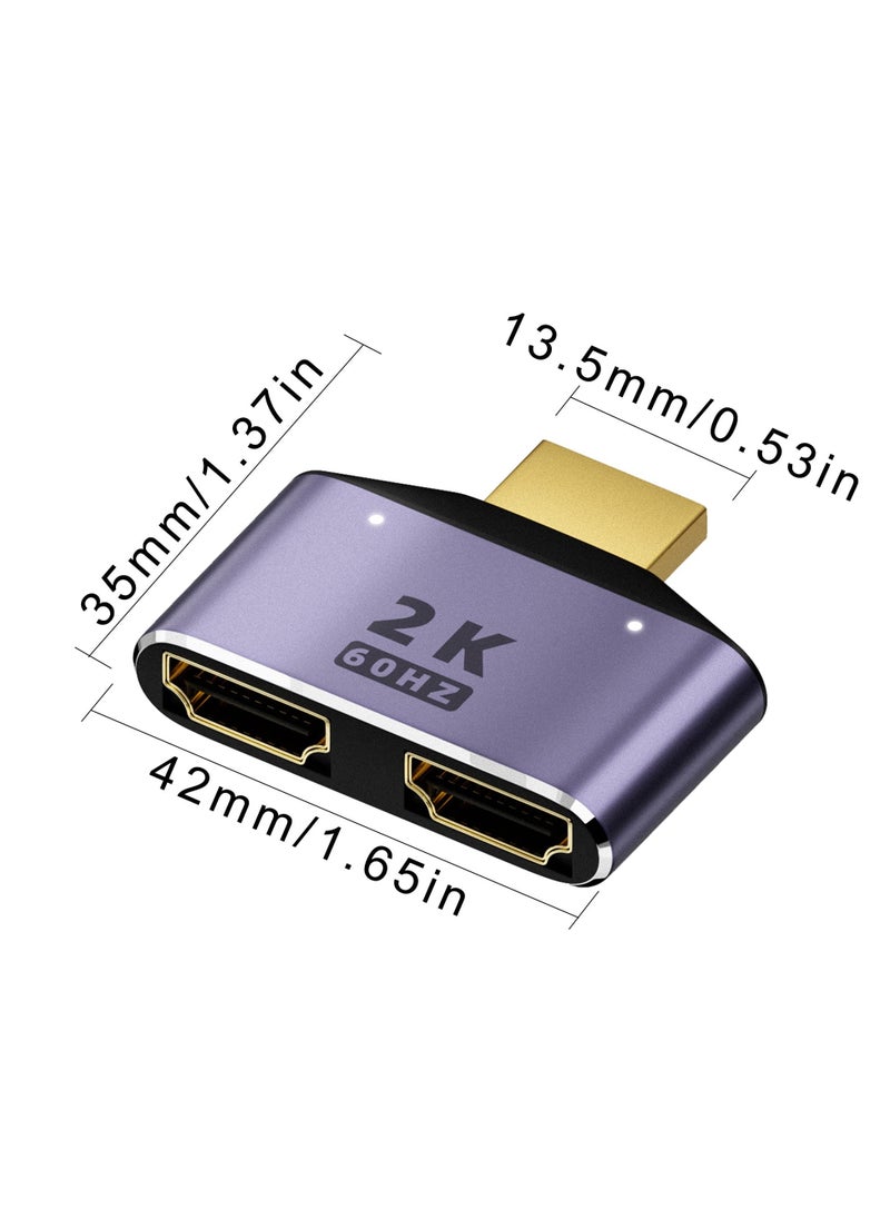 SYOSI - SYOSI 2 Pcs HDMI 1 in 2 Out Splitter, 2K@60hz HDMI 2 in 1 HD Adapter Bi-Directional Switcher HDMI 1 Male to 2 Female Connector for HDTV, Xbox, PS5/4/3, Blu-Ray Player, DVD, DVR - Image 1