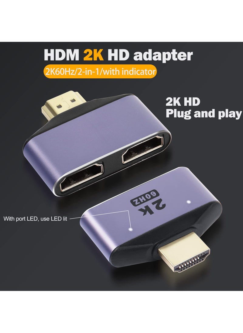 SYOSI - SYOSI 2 Pcs HDMI 1 in 2 Out Splitter, 2K@60hz HDMI 2 in 1 HD Adapter Bi-Directional Switcher HDMI 1 Male to 2 Female Connector for HDTV, Xbox, PS5/4/3, Blu-Ray Player, DVD, DVR - Image 1