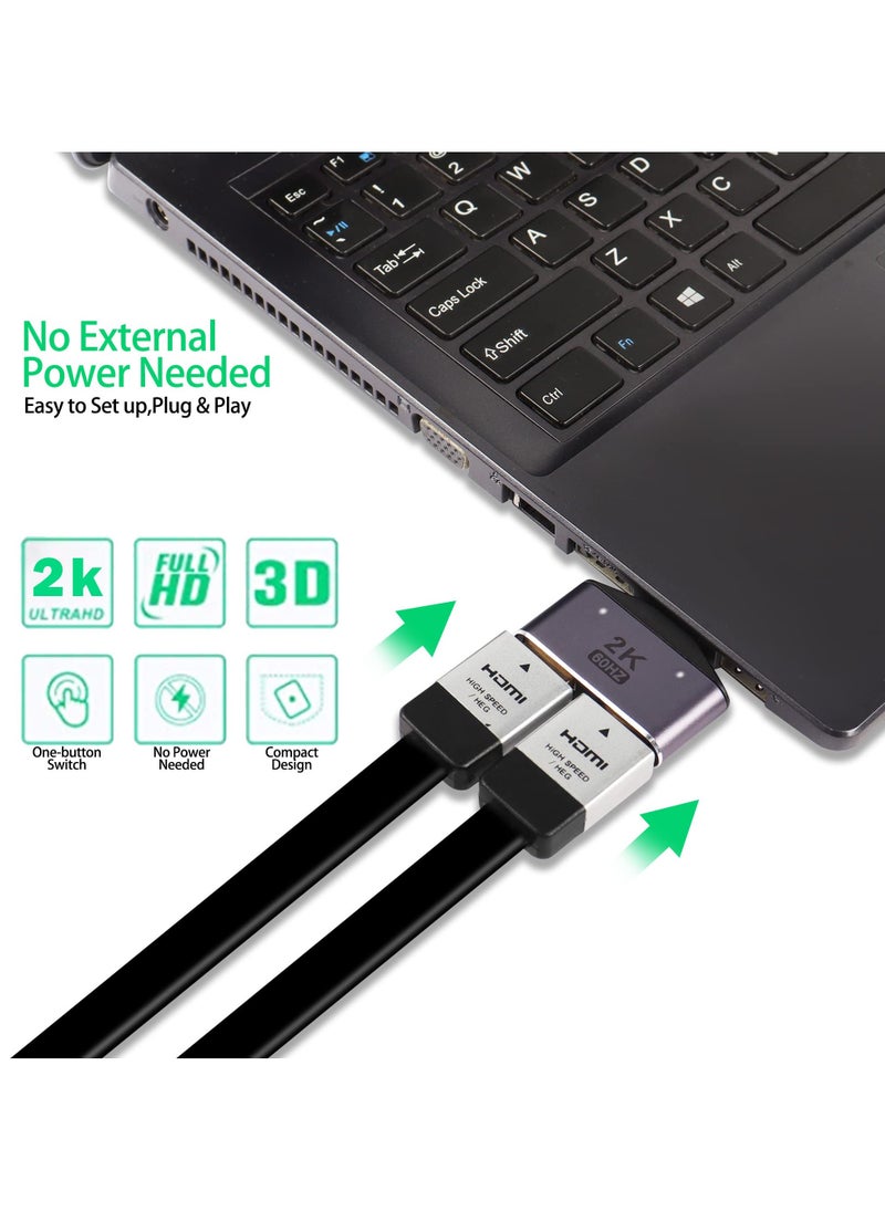 SYOSI - SYOSI 2 Pcs HDMI 1 in 2 Out Splitter, 2K@60hz HDMI 2 in 1 HD Adapter Bi-Directional Switcher HDMI 1 Male to 2 Female Connector for HDTV, Xbox, PS5/4/3, Blu-Ray Player, DVD, DVR - Image 1