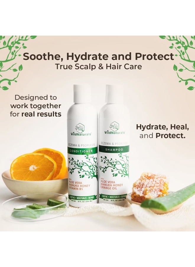 Wild Naturals Eczema Psoriasis Shampoo & Conditioner Set for Men & Women - Anti Dandruff Shampoo for Dry Scalp & Hair - Seborrheic Dermatitis for Itchy Scalp Treatment - Eczema for Psoriasis - Image 4