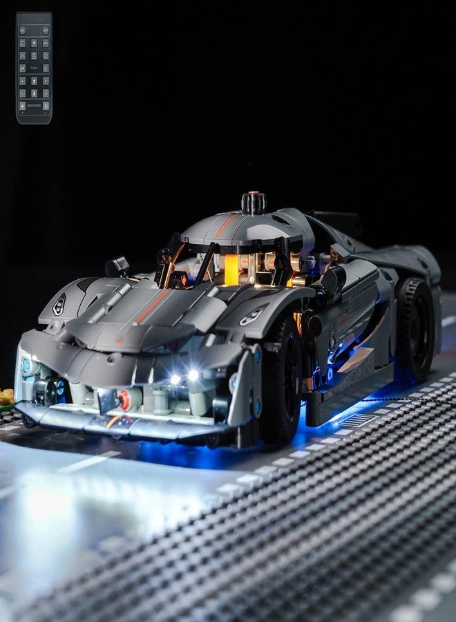 LocoLee Light Compatible with Lego 42173 Koenigsegg Jesko Absolut Grey Hypercar - No Models Only Light, Creative Lighting Set Accessories Compatible with Lego 42173 Set (RC Version) - Image 1