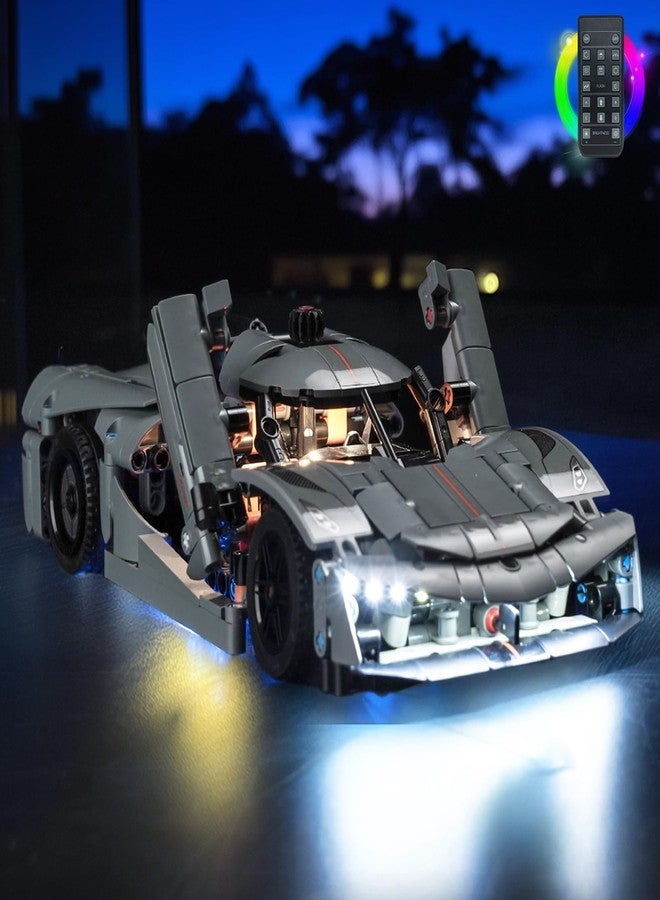 LocoLee Light Compatible with Lego 42173 Koenigsegg Jesko Absolut Grey Hypercar - No Models Only Light, Creative Lighting Set Accessories Compatible with Lego 42173 Set (RC Version) - Image 2