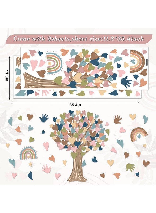 JarThenaAMCS ملصقات جدار شجرة القلب من جارثينا إيه إم سي إس - ملصقات جدارية كبيرة لغرفة الحائط لحفلة العودة إلى المدرسة، الفصل الدراسي، المكتبة، وزينة غرفة اللعب - Image 2
