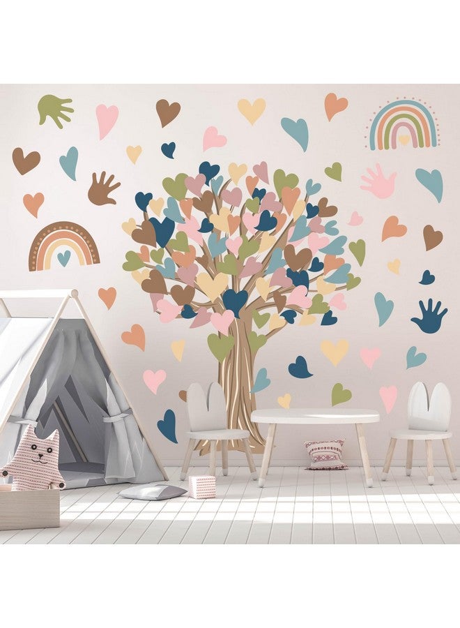 JarThenaAMCS ملصقات جدار شجرة القلب من جارثينا إيه إم سي إس - ملصقات جدارية كبيرة لغرفة الحائط لحفلة العودة إلى المدرسة، الفصل الدراسي، المكتبة، وزينة غرفة اللعب - Image 5