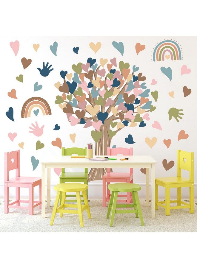 JarThenaAMCS ملصقات جدار شجرة القلب من جارثينا إيه إم سي إس - ملصقات جدارية كبيرة لغرفة الحائط لحفلة العودة إلى المدرسة، الفصل الدراسي، المكتبة، وزينة غرفة اللعب - Image 3