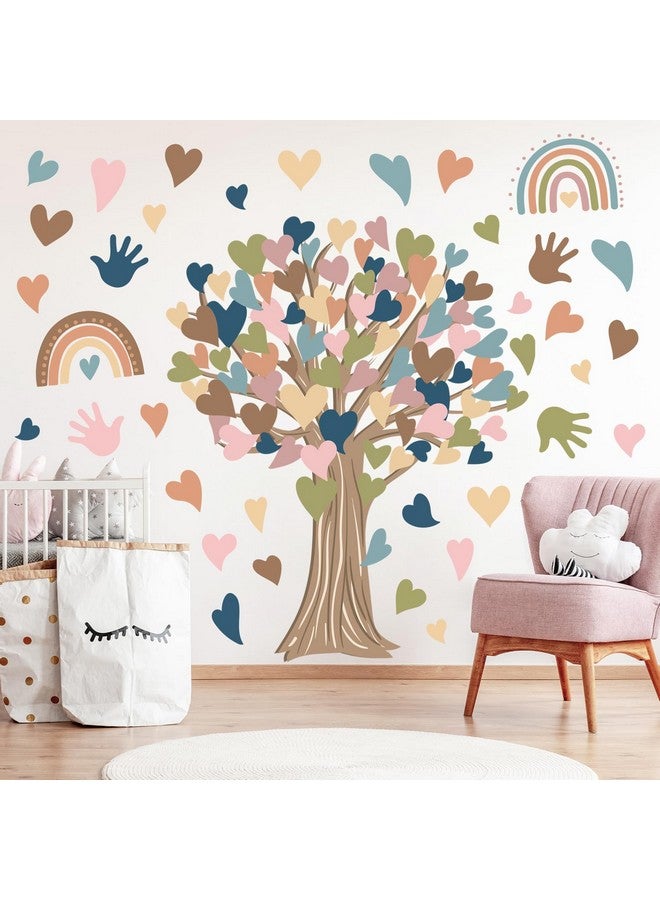 JarThenaAMCS ملصقات جدار شجرة القلب من جارثينا إيه إم سي إس - ملصقات جدارية كبيرة لغرفة الحائط لحفلة العودة إلى المدرسة، الفصل الدراسي، المكتبة، وزينة غرفة اللعب - Image 4