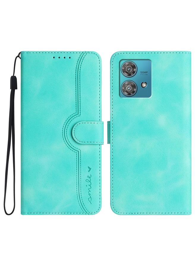 S-TOP Case For Motorola Edge 40 Neo 5G Heart Pattern Skin Feel Leather Phone Case - Image 1