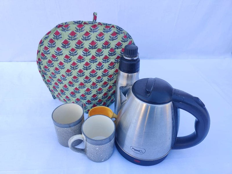 Malan Bai Mandala Tea Cozy Cover Hand Block Winter Tea Cozy Cotton Tea Kettle Warmer Pot Cover Hot Coffee Cover Handamde Kitchen Décor Brand: Malan Bai (Pattern 50) - Image 2